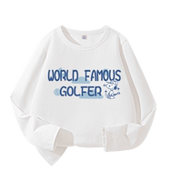 Snoopy childrens pure cotton long-sleeved T-shirt spring and autumn boys white casual tops boys thin bottoming shirts