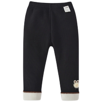 Girls fleece leggings babys autumn and winter trousers outer wear infant and toddlers autumn clothing warm 2024 childrens pants spring and autumn