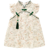 Banxidi girls cheongsam dress summer dress childrens Chinese style Hanfu baby princess dress one-year-old dress summer