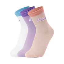 Skechers Skechers new boys and girls childrens mid-calf socks are fashionable cool comfortable breathable and durable 3 pairs