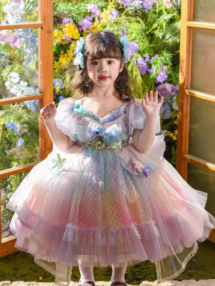 女童美人鱼洛丽塔公主裙2025新款夏装小女孩儿童连衣裙生日礼服裙