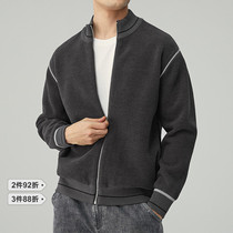 Ink Wheat Guest Mens Clothing 2022 Spring Autumn Season New Imitation Lamb Suede Jacket Mens Thickened Neckline Closing Casual Jacket Tide