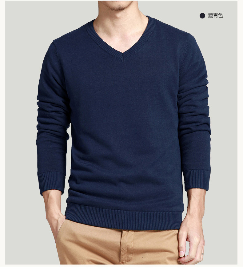 MoMike nam mùa đông cộng với áo len cổ chữ V dày nhung cho nam áo hoodie nam