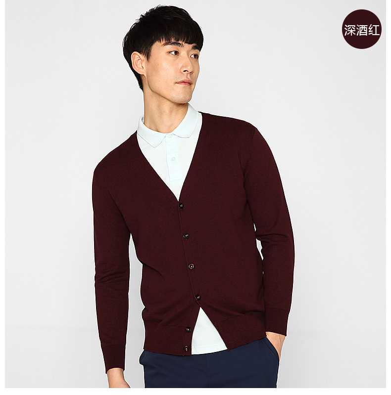 [Off-season 40% off] mùa thu mỏng nam áo len cardigan nam V-Cổ bông giản dị áo len nam áo khoác 3149