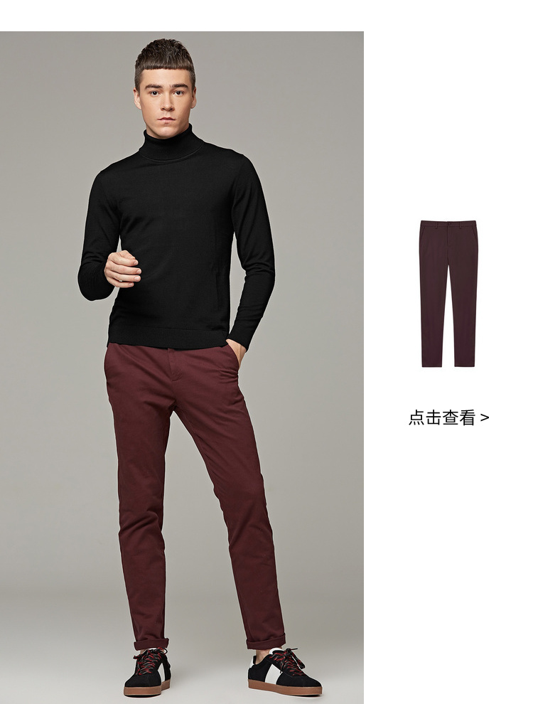 麦 2018 mùa thu mới phiên bản Hàn Quốc của người đàn ông tự tu luyện đầu dài áo len cổ cao len cổ điển nam 3179 quân áo nam hàng hiệu