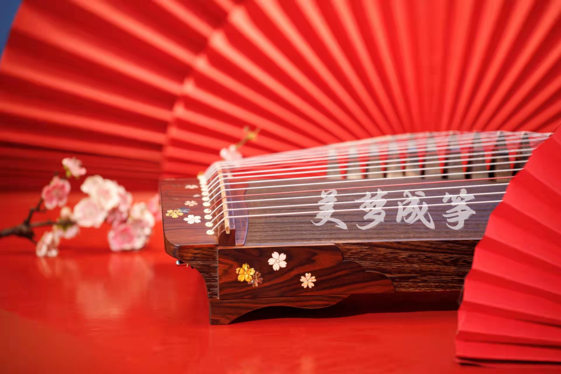 Hongyin Gumeng one meter small zither Portable playing zither Examination practice zither walnut solid wood nail plate