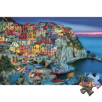 1000 pieces of colorful five fishing village HD photography oil painting landscape adult puzzle gift