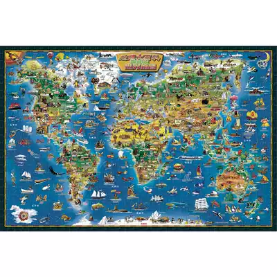 Fun Chinese version World Geography Wood 1000 Adult Puzzle 5000 Kids Learning Educational Toys