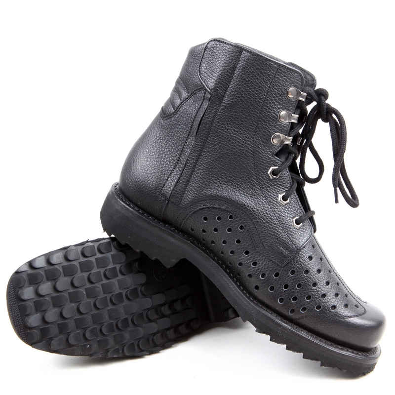 3516 Genuine Leather Mesh Summer Flight Boots Spring Autumn High Silo Leather Boots Perforated breathable Tactical Martin boots Single boot Men