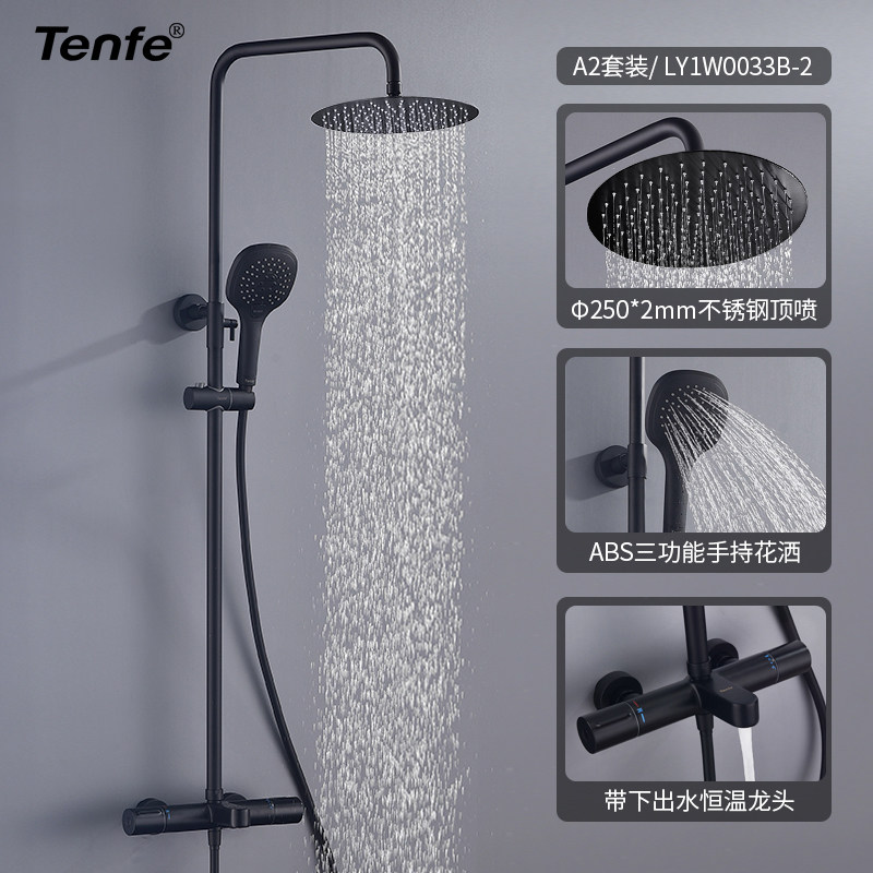 [USD 645.66] Tenfe Black Bright Shower Flower Suite Alight Black Smart