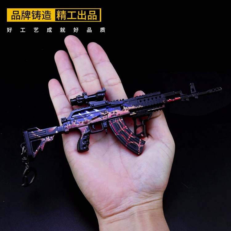 Trò chơi Gà bình yên Đồ chơi ngoại vi Thợ săn kỳ lạ M762 Mô hình kim loại Trang trí vũ khí hợp kim nhỏ - Game Nhân vật liên quan