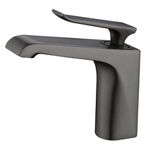 Surface basin tap copper cold and hot water washbasin washbasin black single-hole grey washbasin in the lower basin ceramic wire drawing