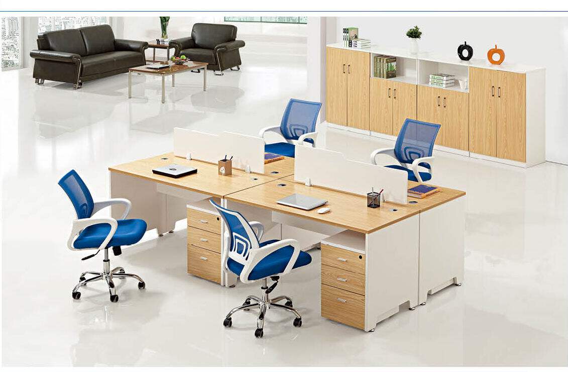 Shenzhen 2 people 4 people work position maple wood color printer integrated cabinet office storage file cabinet