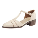 【Италия】 Рене Ванвилла носит элегантный темперамент 4-см кожаные сандалии.