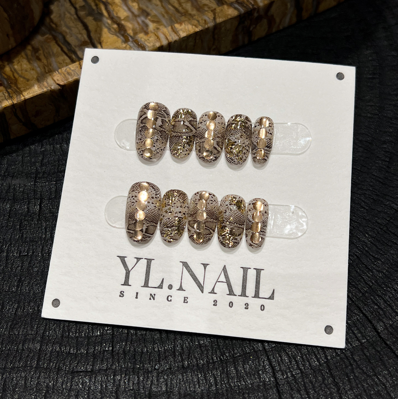 【Yl.Nail Paris Fashion Week】Handmade Nail Art ins Unique Python Pattern High-End Glitter Whitening Wearable Nails 【Yl.Nail Paris Fashion Week】Handmade Nail Art ins Unique Python Pattern High-End Glitter Whitening Wearable Nails