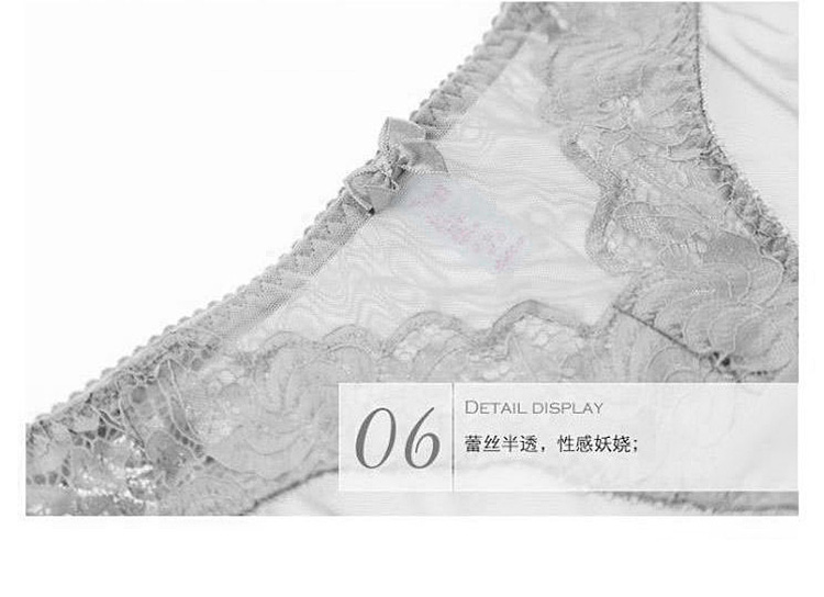 Sexy Lace Thin Cotton Breathable Large Size Underwear set NSXQ13094