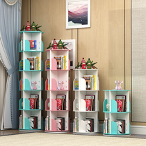 Rotating bookshelf shelf 360-degree childrens picture book rack simple home saving space landing student creative bookcase