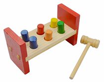 Colorful six-pillar driving table educational childrens pile driving table toy percussion table pile driving fun bargaining bypass