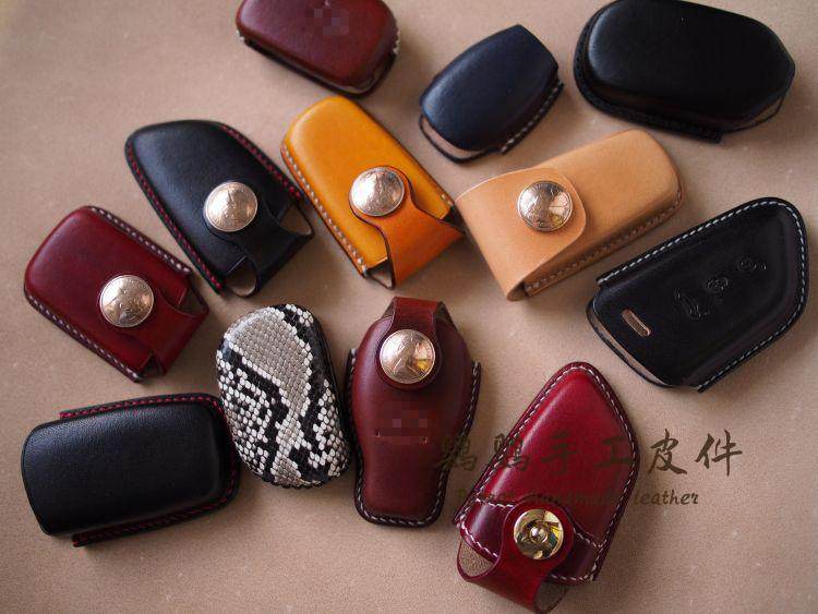 Handmade Custom Cow Leather Python Leather Avocado Leather Individuality Key Bag Key Cover Special Bag Sleeve-Taobao
