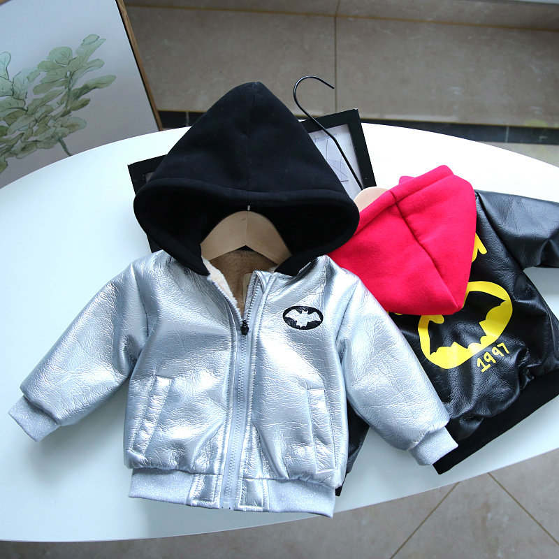 Clear Cabin Section Boy Garnter Thickened Leather Clothes Baby Autumn Winter Thickened Jacket Leather Jacket Children Winter Clothing 1026