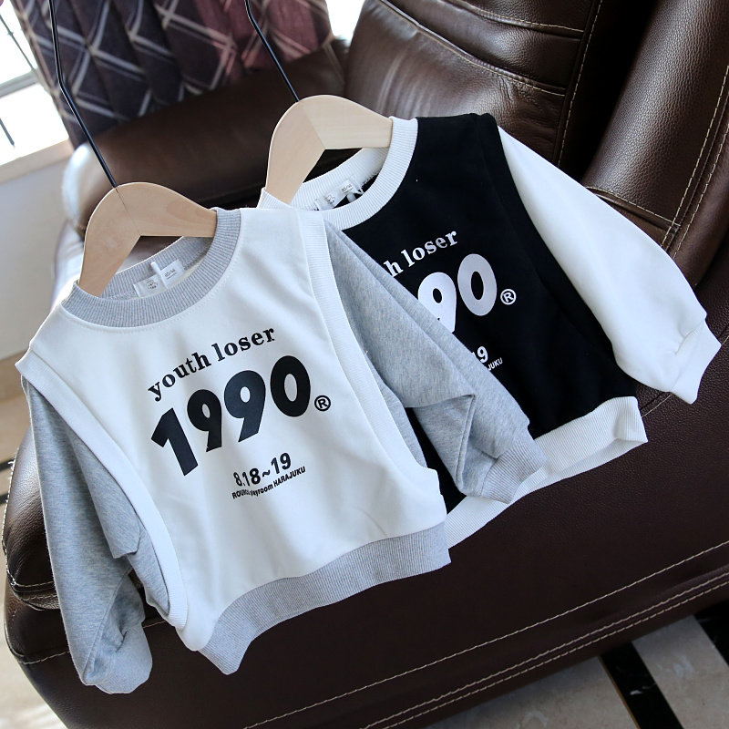 Boy's sweatshirt baby pure cotton spring autumn blouse baby long sleeve T-shirt 2022 new Korean version Chauded bottom shirt 1186