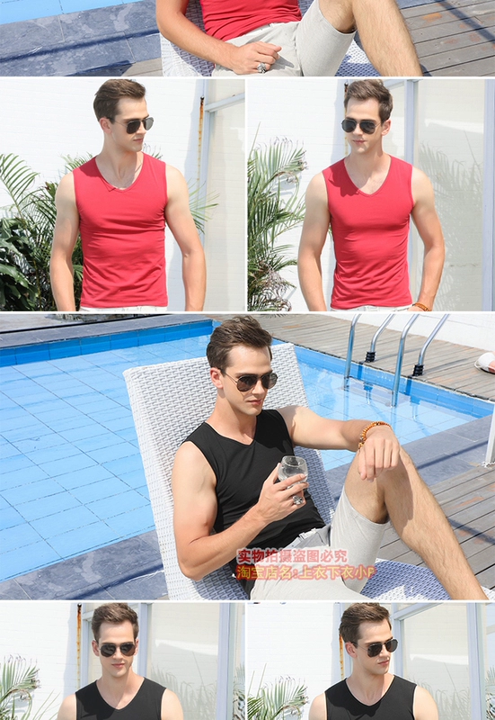 Áo vest nam không tay cotton mùa hè Thể thao mỏng Áo thể dục Vai gà Gà cổ thấp Vượt chướng ngại vật hàng đầu - Áo vest cotton áo ba lỗ tập gym