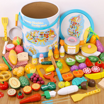 Cheerle Childrens Play Toys Kitchen Cut Vegetables Pizza Cut Fruit Toy Set Boys and Girls Cake