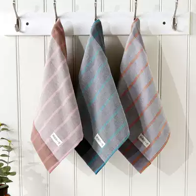 3-pack Japanese striped cotton gauze square towel English Square small towel household absorbent without hair