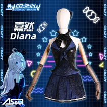 Print Hearts A-SOUL Virtual Idol Diana Garcincos Little Demon Coutplay Womens Actress Sequin Dress