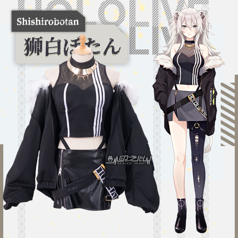 Print Hearts Virtual Vtuber Lion White Lions White Peony white peony Initial often conserved cos women's dress gameplay customized