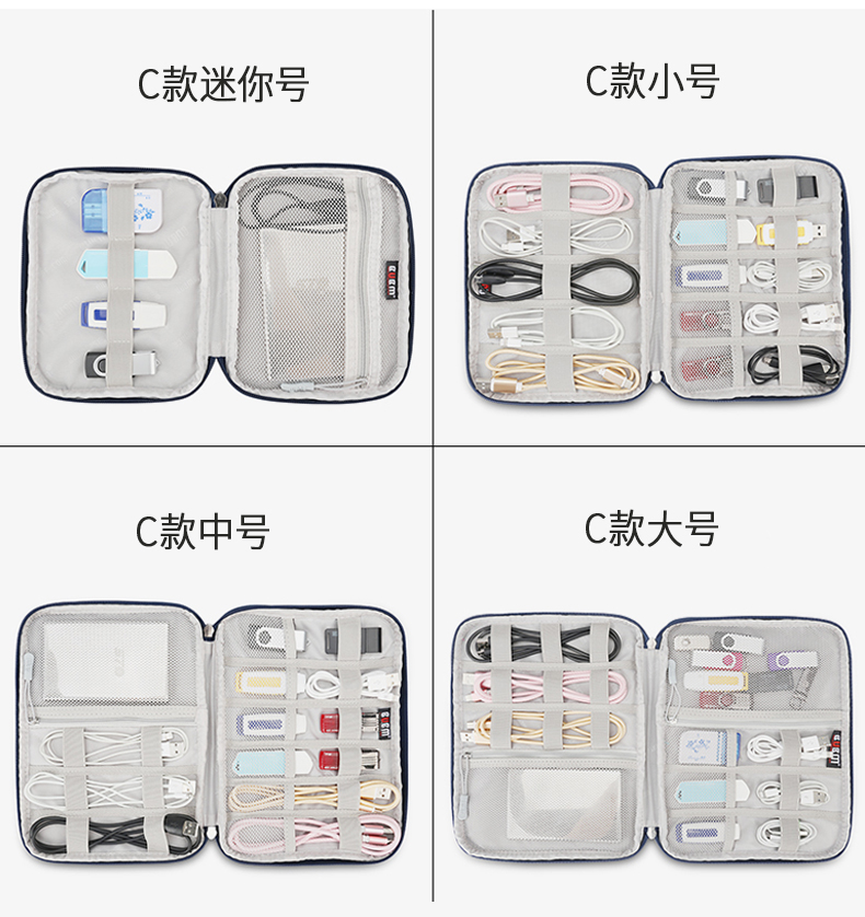 BUBM dữ liệu kỹ thuật số lưu trữ cáp dây nguồn sạc pin kho báu ipad phẳng bảo vệ - Lưu trữ cho sản phẩm kỹ thuật số hộp đựng tai nghe i12