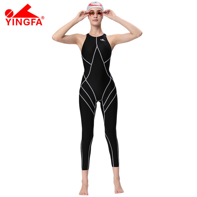 Yingfa Sharkskin Women's One-Piece Swimsuit Quick-Drying Professional Competition Training Long-Leg Nine-Point Swimwear