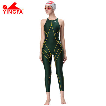 Yingfa Sharkskin Women's One-Piece Swimsuit Quick-Drying Professional Competition Training Long-Leg Nine-Point Swimwear