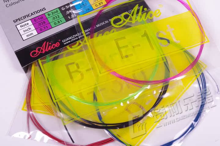 Nhạc cụ Chiwood Alice Alice A107C Màu Guitar cổ điển Chuỗi dây nylon Chuỗi màu - Phụ kiện nhạc cụ dây đàn acoustic