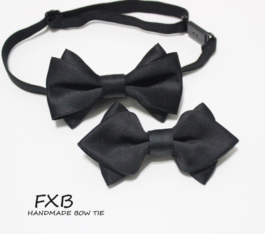 FXB handmade Black 100 Days Baby Year Old Baby Bow Boy Kids Shirt Pin Bow Tie