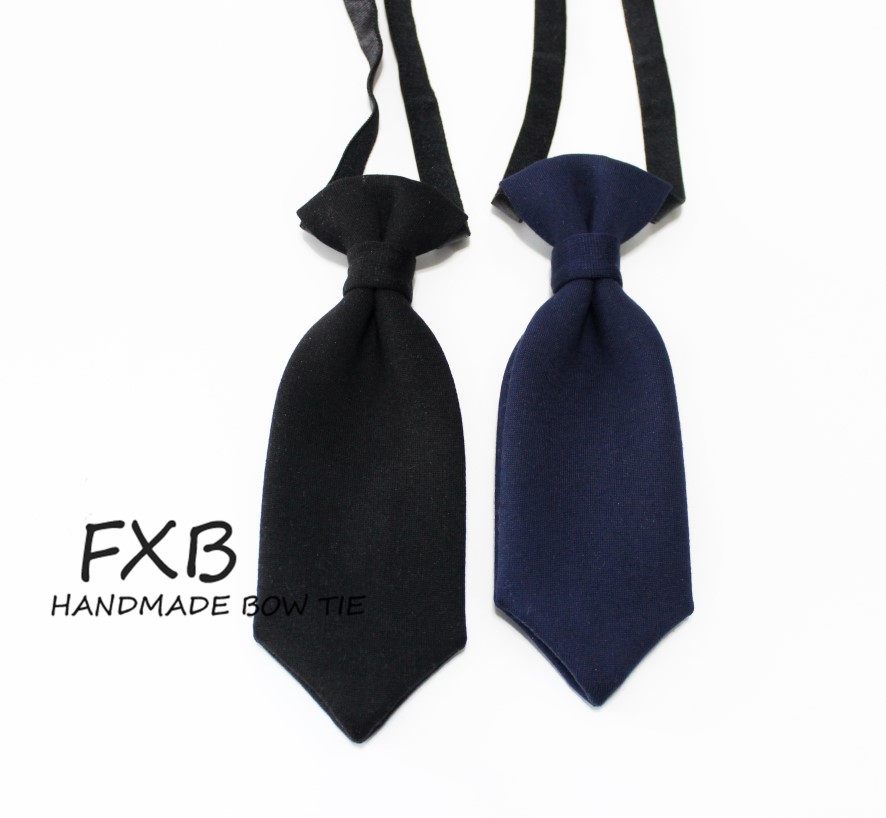 FXB handmade tie Black blue baby boy children's shirt short small tie