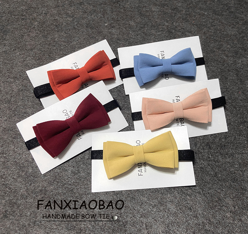 FXB handmade candy solid color one-year-old baby collar flower all-match casual children's boy's shirt with bow tie