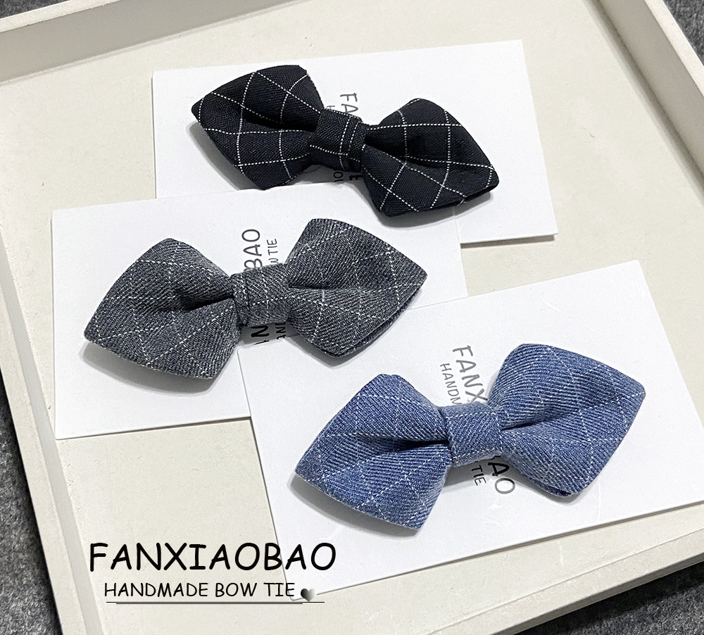 FXB hand black and blue gray plate children aged by childhood pin shirt collar boy baby boy and boy tie