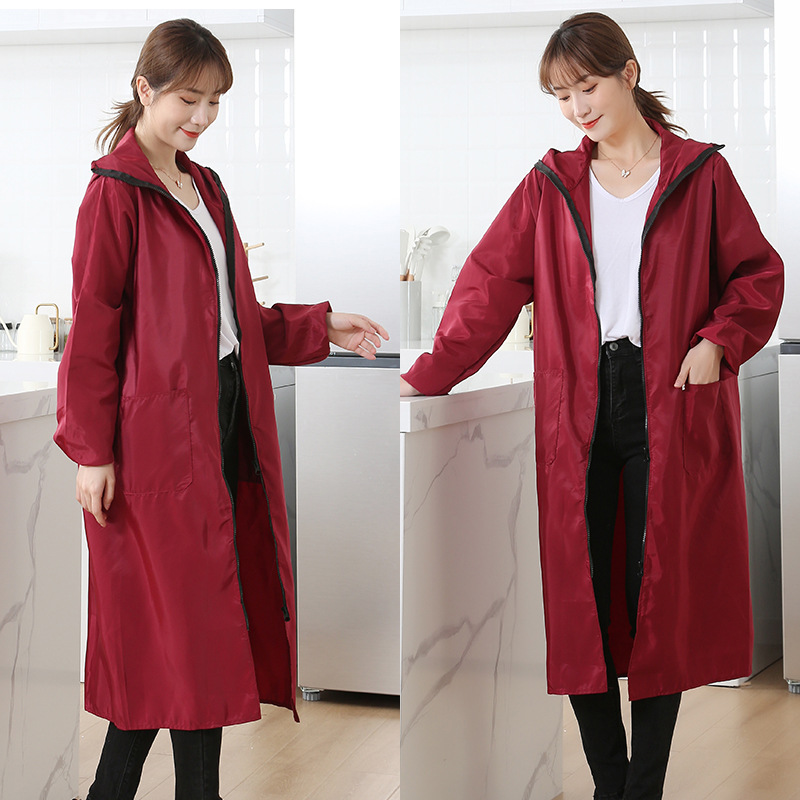 Waterproof work clothes plus long blouse adult plus velvet thick outer wear apron new kitchen cooking oil-proof female work