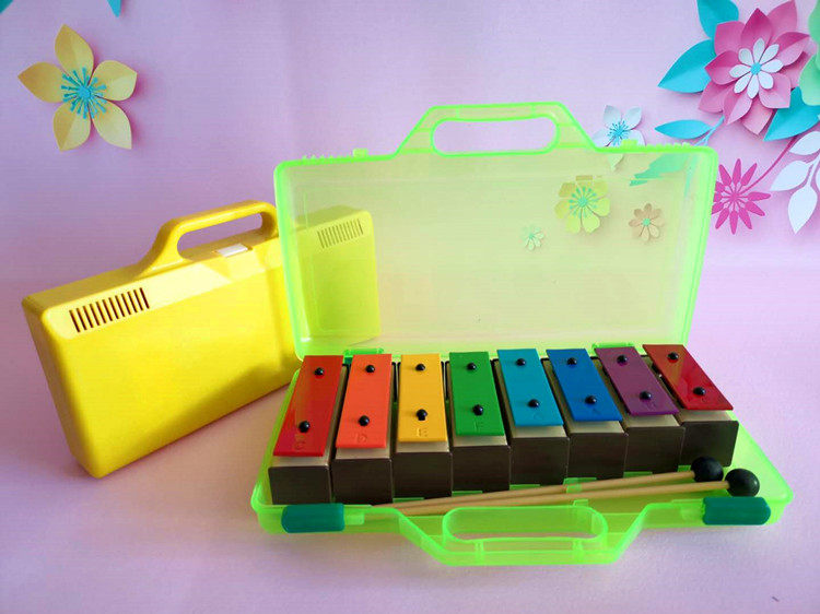 Aesthetic carillon Orff music teaching aids percussion instruments Children's color single 8-tone tile aluminum plate piano sound block