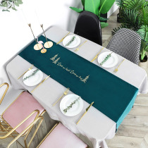 Simple velvet embroidered gold table flag ins Nordic style bed flag coffee table TV cabinet tablecloth American European tablecloth