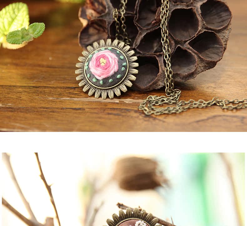 Thêu DIY handmade kit cô gái trâm áo len chuỗi phụ nữ mang thai người mới bắt đầu ruy băng thêu thêu chữ thập - Trâm cài huy hiệu cài áo dễ thương