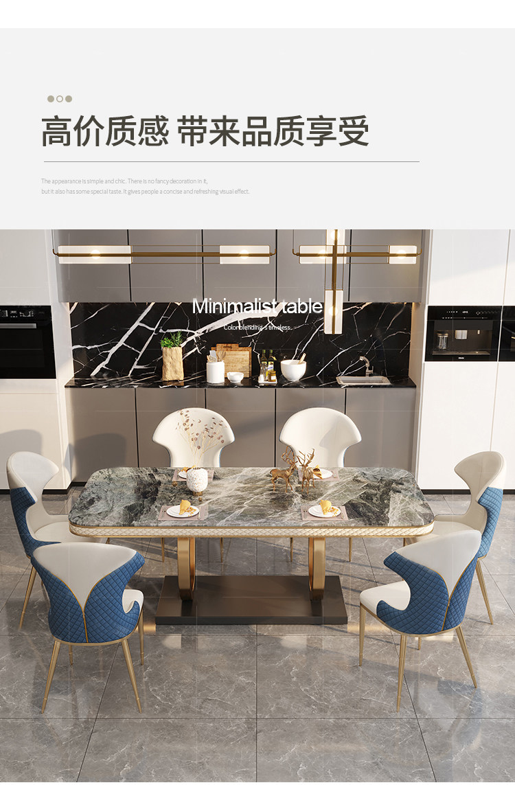 Elevate Your Space: Glossy Sintered Stone Dining Set & Chairs - Taobao product photo 7