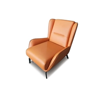 Для отдыха, оранжевый, кожаный, воловья кожа