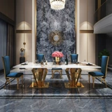 Современный и минималистичный стульчик для кормления из нержавеющей стали, прямоугольная мраморная вилла