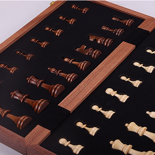 Элитные деревянные складные шахматы из натурального дерева