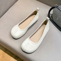 Uncle MJ false split toe square toe shoes for women new style simple fashion shallow mouth versatile soft sole comfortable flat shoes