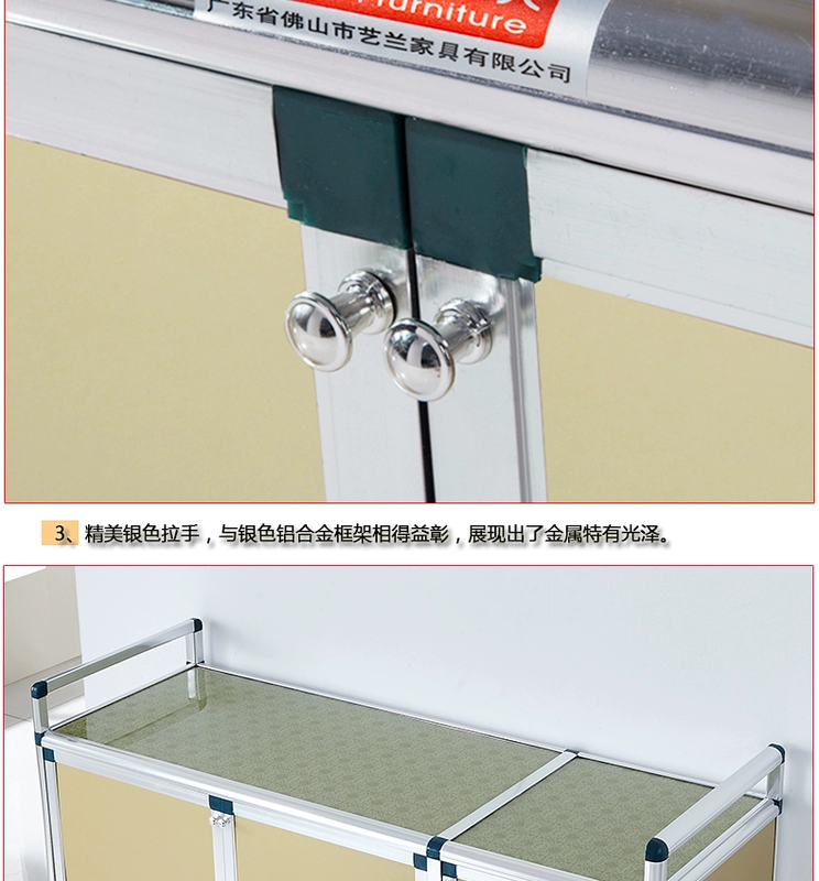 tủ bếp nhôm tủ bếp đơn giản tủ bếp lắp ráp tủ với cửa ra vào đa chức năng lưu trữ - Buồng
