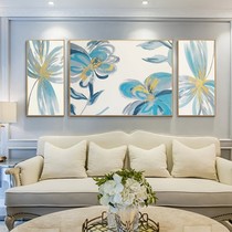 Hand painted oil painting Flower Living room triptych Modern minimalist sofa Background wall Decorative Painting Light Extravagant bedroom hanging painting