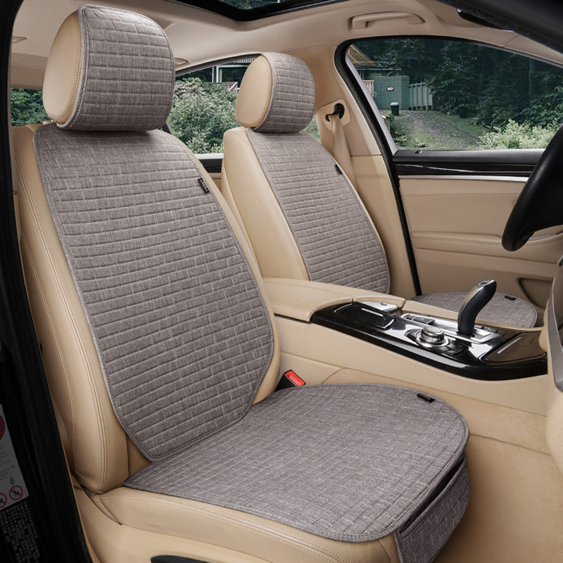 Car Cushions All Season Universal Breathable Ventilated Linen Three Sets Universal Seat Cushion Running High Speed Themed Car Mat Supplies-Taobao